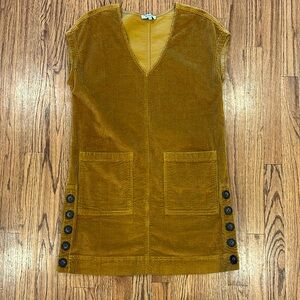 Corduroy Side-Button Shift Dress